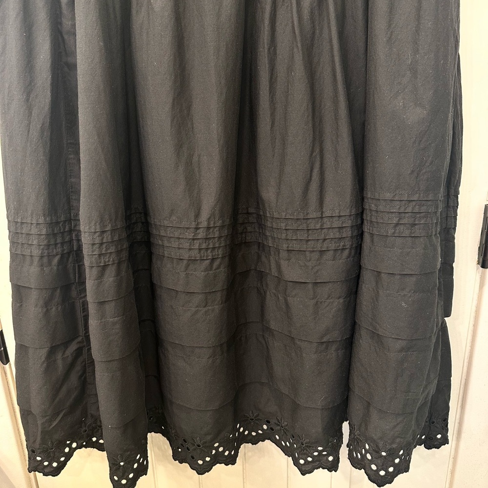 Lands' End Voile Tiered Eyelet Maxi Skirt Black XL - GUC - Picture 4 of 6